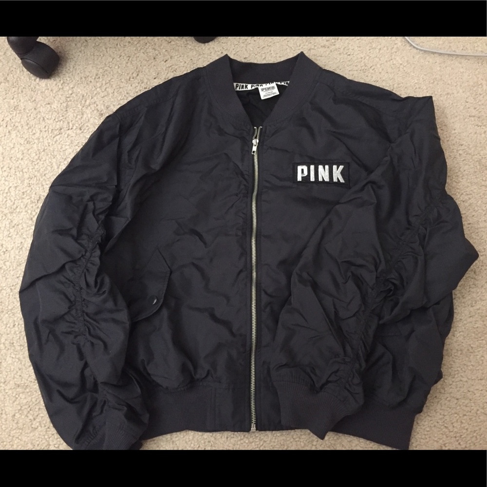 Pink Black Bomber Jacket